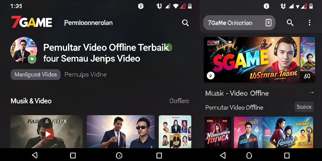 Antarmuka 7GAME yang intuitif dan mudah digunakan untuk memutar video.