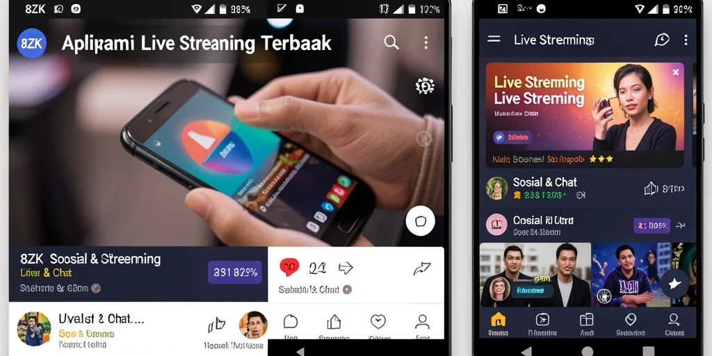 Tampilan antarmuka 8ZK yang menarik dan interaktif untuk Live Streaming.