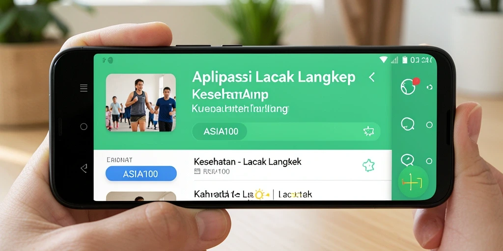 Tampilan interaktif aplikasi Lacak Langkah ASIA100 dengan statistik harian.