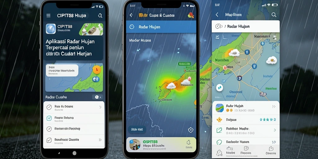 Antarmuka utama CIPIT88 menampilkan radar hujan yang akurat dan informatif.