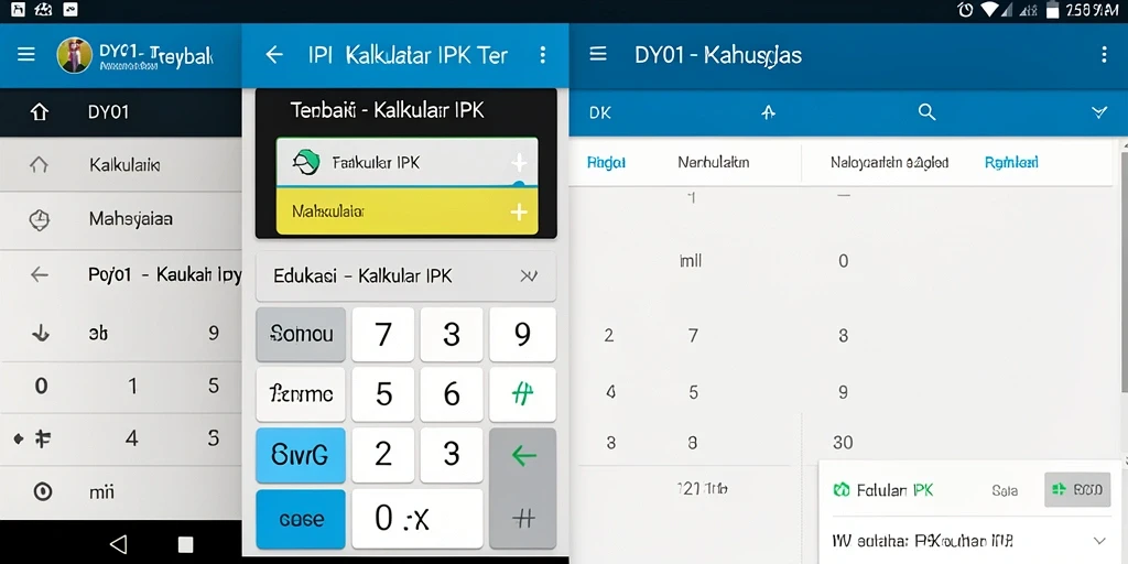 Antarmuka Kalkulator IPK DY01 yang sederhana dan informatif.