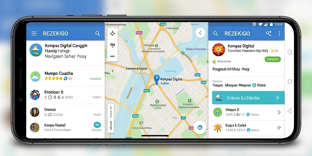 Antarmuka REZEKIGO menampilkan kompas digital yang jelas dan informatif.